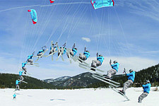 Photo Illustration Michael PavelTyler Brown spins off a jump while snowkiting in Squaw Valley.