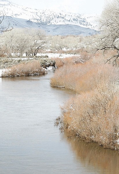 Shannon Litz/Nevada AppealThe Carson River seen from North Deer Run Road on Friday morning. About four inches of snow fell in Carson City between Thursday and Friday morning.