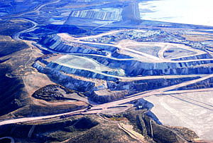 courtesy of Newmont Mining Corp.Nevada Mining companies have used satellite and aerial photography for years in their exploration efforts, but relatively new techniques that measure light reflectivity and gravitational density are helping companies such as Barrick Gold and Newmont Mining Corp. in their global exploration efforts. The spectral fields exhibited by mines such as these Newmont properties in the Carlin Trend are used when exploring in remote areas.