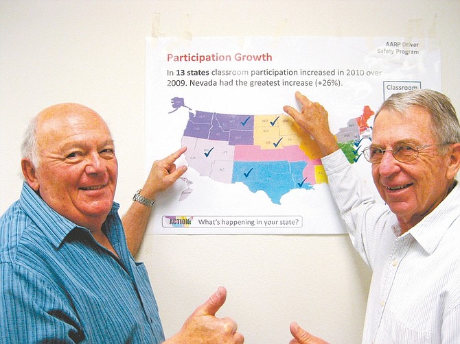 Courtesy AARPAARP Driver Safety leaders Bill Perry and Bill Isert are enthusiastic about increasing participation in the program; which offers classes in Carson City.