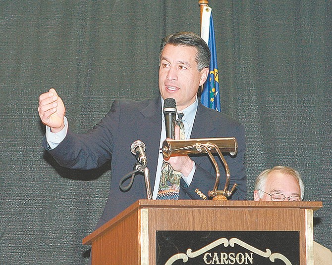 CourtesyGov. Brian Sandoval speaks at the Northern Nevada Development Authority meeting at the Carson Nugget.