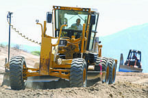 Jim Grant/Nevada AppealHeavy equipment is used to grade a path for the city&#039;s water pipeline project. The pipeline will eventually deliver water from Douglas County to Carson City and Lyon County.