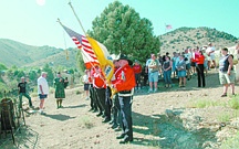 Courtesy Sharri BogdanSan Francisco Color Guard members at the 2009 toast to &quot;Our Pal, Bill&quot; in the Virginia Exempt Fire Association Cemetery.