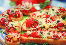 Jim Grant/Nevada AppealBruschetta is an appetizer or meal that&#039;s easily adapted to tastes and whatever is at hand, according to Muffy Vhay who offers this version with fresh summer tomatoes.