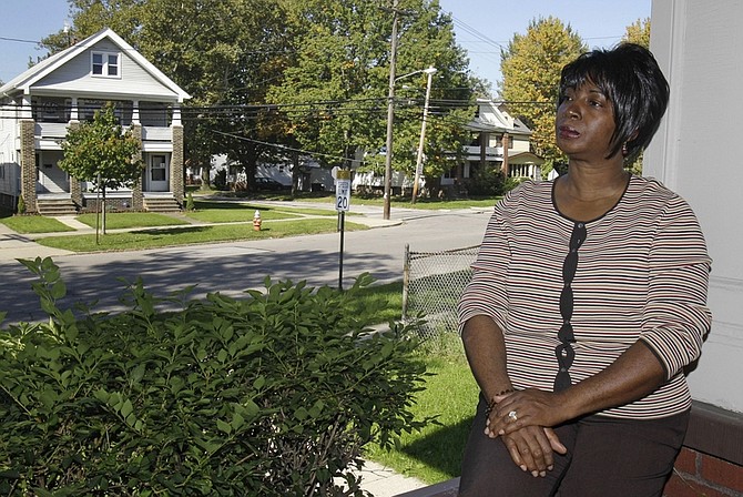 Selena Forte, 55, poses for a photo at her home in Cleveland, Ohio, Saturday, Oct. 8, 2011. After two years on the unemployment rolls, Forte thought she had the right experience for a temporary job opening at FedEx. But she says a job recruiter told her the company wouldn&#039;t consider her because she had been out of work too long. (AP Photo/Tony Dejak)