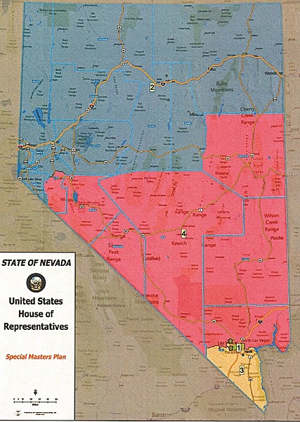 Proposed districts are seen by color in the above map. District 1 is in green; District 2 is in blue; District 3 is in yellow; and District 4 is in pink.