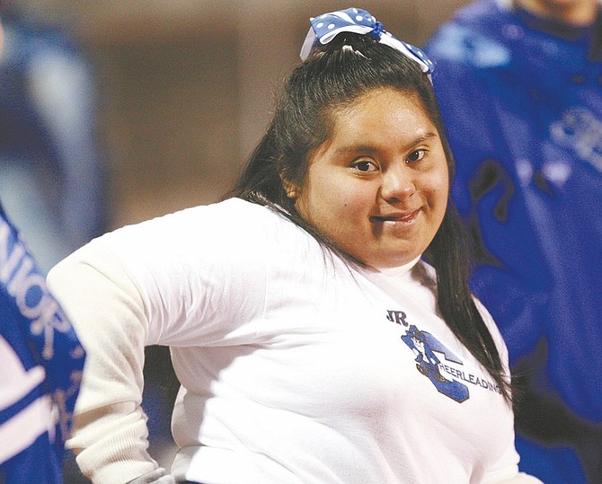 Jim Grant/Nevada Appeal Maria Gonzalez, 16, got the chance to fulfill her dream of becoming a cheerleader Friday night.