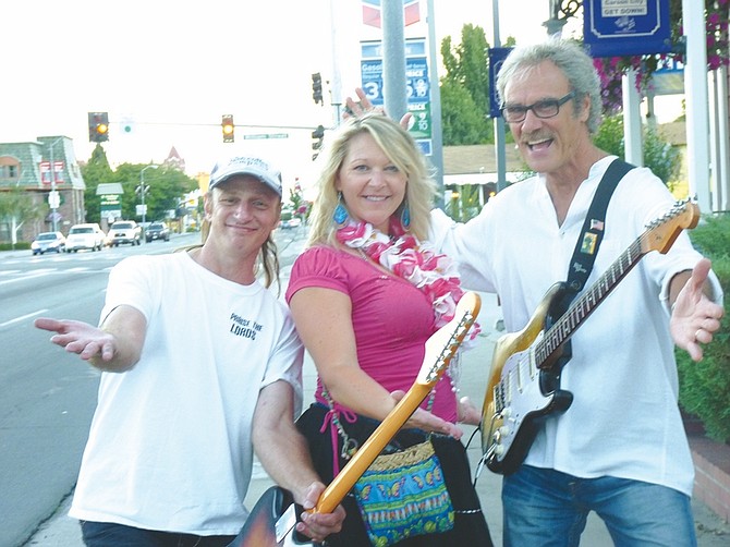 John Barrette/Nevada AppealPablo Cruise founding member David Jenkins, right, hams it up with Karmin Robbins and Billy Woods of The Mighty Surf Lords.