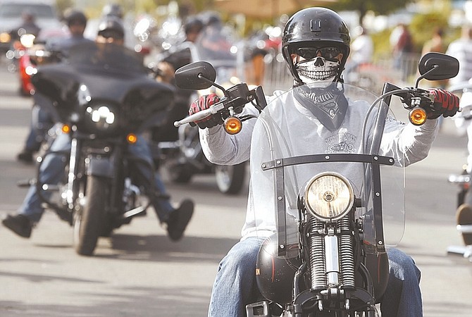 Shannon Litz / Nevada AppealBikers head to Carson City Harley-Davidson on Friday during Street Vibrations.