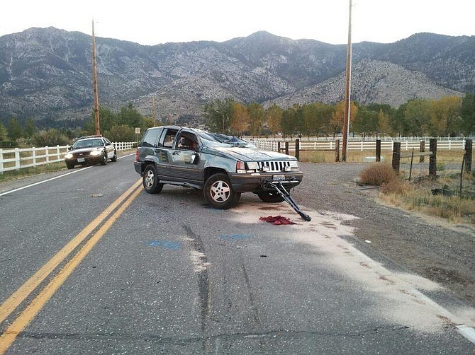 Courtesy of NHPThe Jeep that Carson City resident Lynette Lucille Cieri was driving after it rolled over on Saturday. Cieri died at the scene.