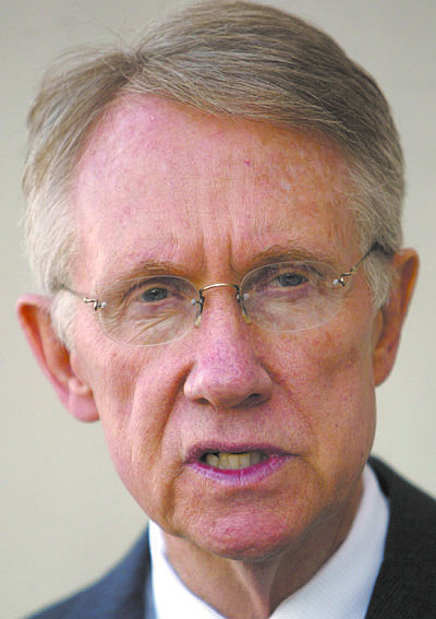 Sen. Harry Reid, D-Nev., speaks during a news conference at his office in Las Vegas, Wednesday, Nov. 3. 2004. Reid discussed his decisive re-election win and his bid for Democratic minority leader after the defeat of longtime friend and colleague Sen. Tom Daschle in South Dakota.. (AP Photo/Joe Cavaretta)