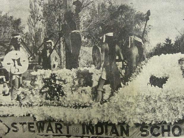 From the Nevada Appeal on Nov. 1, 1962: Stewart Indian School received a special award for best in conformity and also the first prize in the Indian entry division. About 150 entries were seen in the three-hour-long parade.