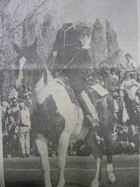 From the Nevada Appeal on Nov. 2, 1969: The Headless Horseman marches in the Nevada Day Parade down Carson Street.