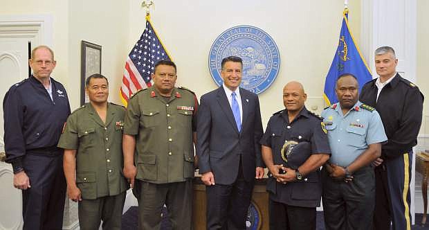 Gov. Brian Sandoval welcomed Tonga, Papua New Guinea and Nauru dignitaries today at the Capitol.