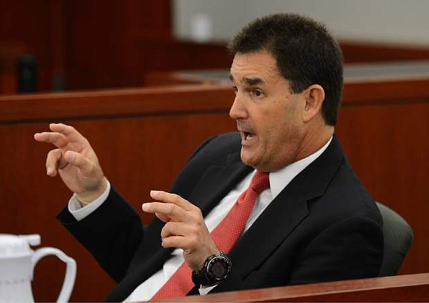 Former O.J. Simpson defense attorney Yale Galanter testifies during an evidentiary hearing for Simpson in Clark County District Court on May 17, 2013 in Las Vegas. Simpson, who is currently serving a nine-to-33-year sentence in state prison as a result of his October 2008 conviction for armed robbery and kidnapping charges, is using a writ of habeas corpus to seek a new trial, claiming he had such bad representation that his conviction should be reversed.  (AP Photo/Ethan Miller, Pool)