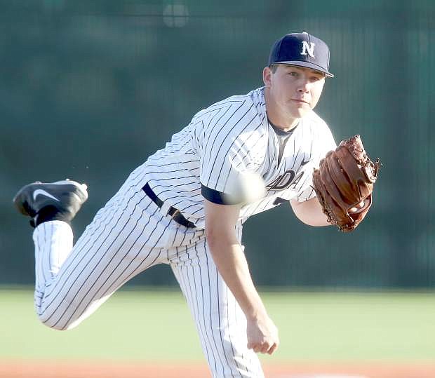 Nevada&#039;s Colby Blueberg pitches during a game last year. Blueberg enters his junior year for the Pack.