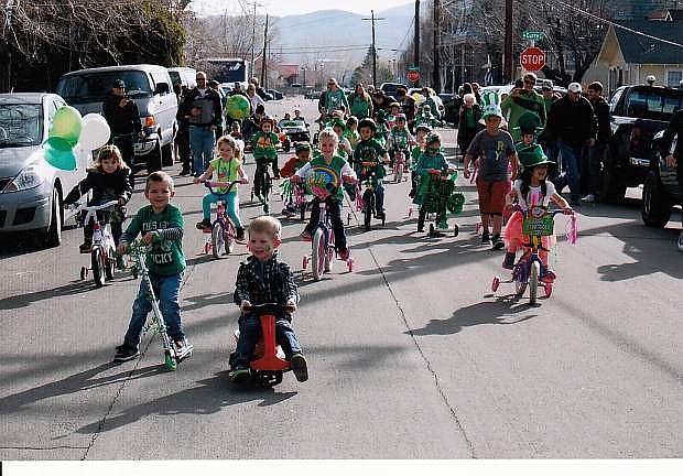 Students participate in Kinderland Nursery School&#039;s St. Patrick&#039;s Day parade on March 14.