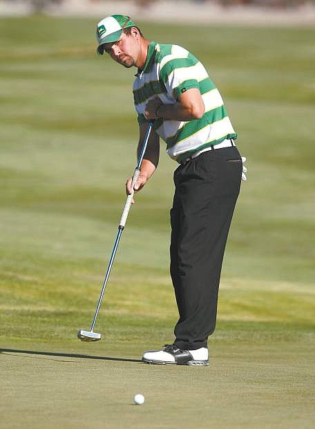 Clayton Rask putts on the 11th hole during a previous PGA qualifier at Dayton Valley Golf Course.