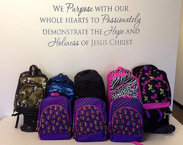 Good Shepherd Wesleyan Church, 1505 Railroad Dr., recently partnered with CASA of Carson City and Division of Child and Family Services to supply backpacks to foster children.