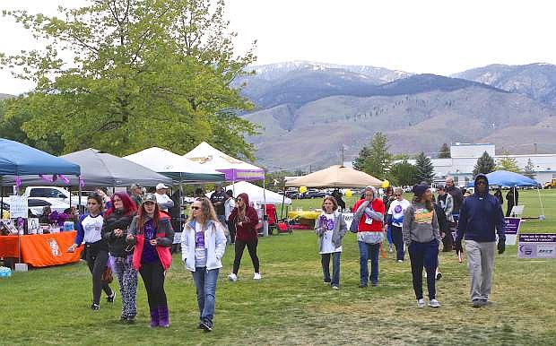 Walkers at the Relay For Life braved the winter-like weather to raise money for the American Cancer Society Saturday in Mills Park.