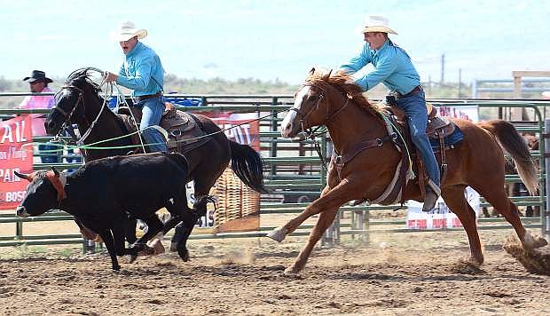 Matt, left, and Sam Goings will partner in team roping during next week&#039;s Silver State International Rodeo in Winnemucca.