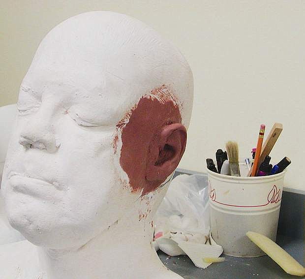 The cast is being made into a life size plaster mold of Steve&#039;s head and building the prosthetic to the mold.