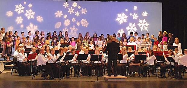 The choirs from Bordewich-Bray, Fritsch, and Seeliger Elementary Schools are performing with the Capital City Community Band at 3 p.m. Sunday in the Boldrick Theater in the Carson City Community Center.