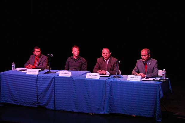 Carson City Sheriff&#039;s candidates meet the public downtown Wednesday night.