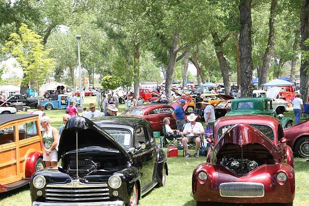 Hundreds of classic vehicles are shown here on display at Mills Park Saturday fo the Silver Dollar Car Classic.