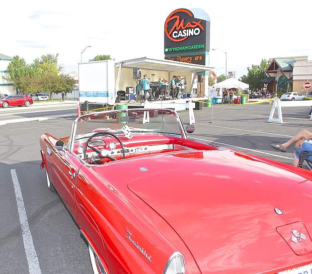 A 1955 Ford Thunderbird is on display at the Max Casino in Carson City during the Silver Dollar Car Classic Friday.