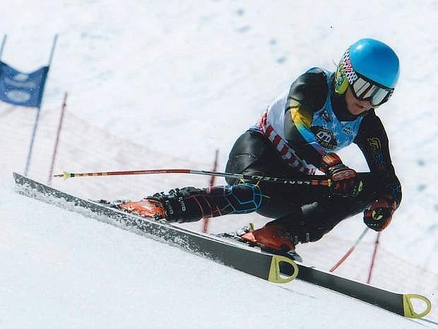 Jordan Beyer, an eighth-grader at Churchill County Middle School, competes in a race this season for the Squaw Valley Ski Team in the U16 division of Far West.