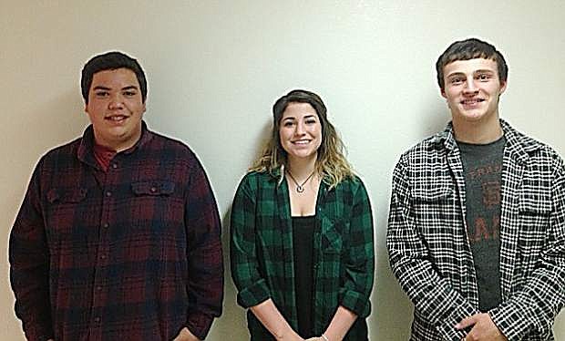 Carson High School students Sandro Figueroa, Sadie Share and Sawyer Barnett qualifed for the National Speech and Debate tournament in Salt Lake City in June.