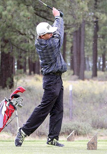 Fallon freshman Kelvin Cann uncorks a drive during Tuesday&#039;s Division I-A state tournament in Truckee.