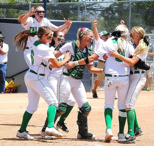 The Fallon softball team won its third Division I-A state title in four years with a 4-1 win over Fernley in Reno in May.