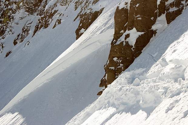 Witnesses reported a backcountry skier-caused avalanche (pictured) on Elephants Back near Kirkwood Mountain Resort earlier this season. Avalanche risk is expected to be &quot;considerable&quot; through the weekend following this week&#039;s storm.