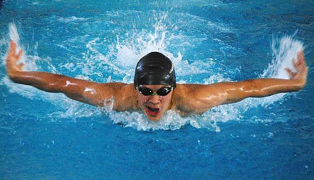 Fallon&#039;s Christian Nemeth competes in the 200-yard individual medley during last week&#039;s meet at Fernley.