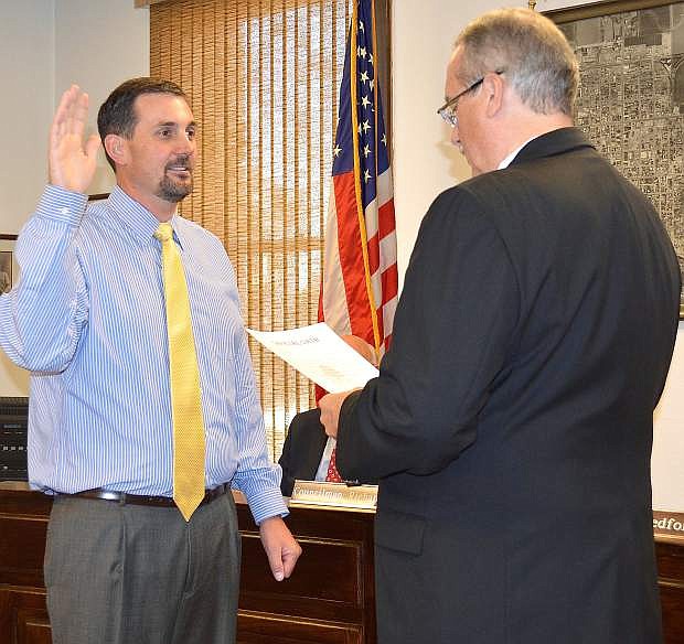 Mayor Ken Tedford recently appointed Ryan Swirczek, left, as the  Deputy Public Works Director.