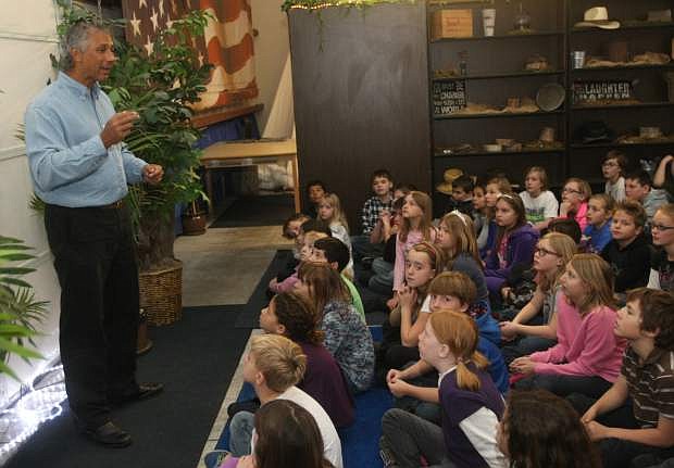 Neal Petersen spoke at Carson Montessori on Thursday morning.