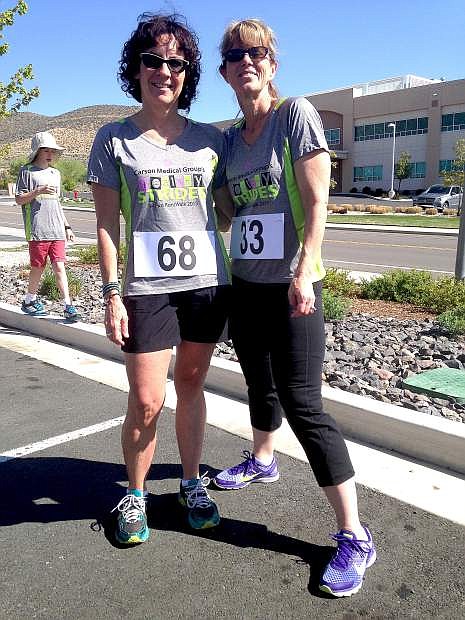 From left, Kelly Fluitt and Kelly Burton, both nurse practitioners at Carson Medical Group, say being fit themselves helps them better serve their patients. Burton has lost 65 pounds since November and was the groups biggest loser during its weight loss challenge.