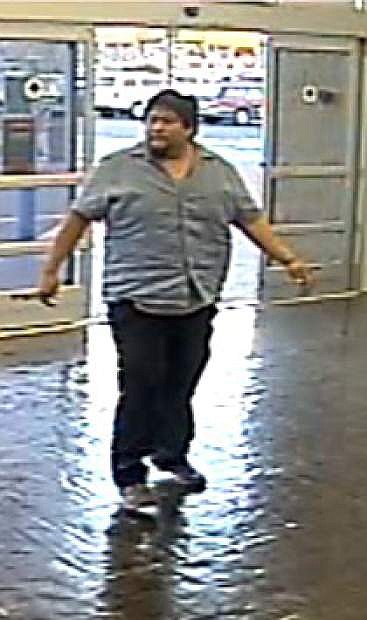 Security footage of the man accused of attempting to steal items from the Topsy Way Walmart.