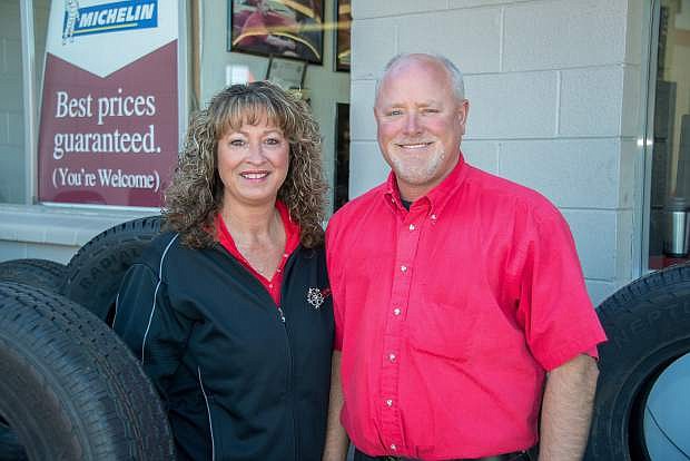 Larry Krupp and his wife, Carrie, longtime operators of Big O Tires, now Carson City Tire Pros and Automotive.