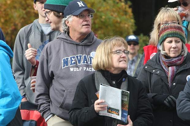 Mike and Susan Hoffman watch the Nevada Day parade on Saturday. It was Mike&#039;s 60th viewing of the parade.
