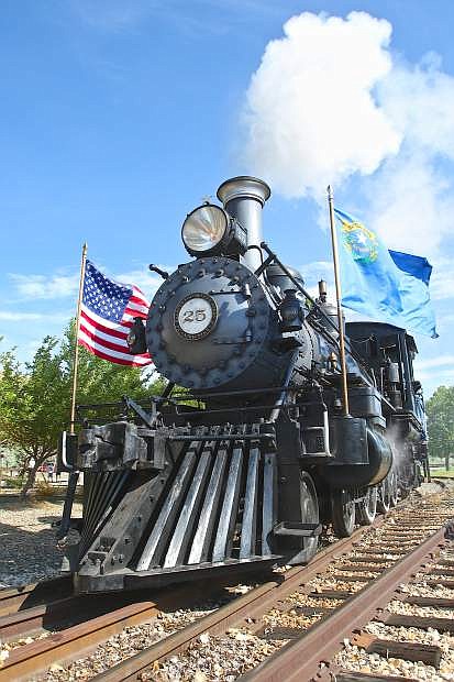 The V&amp;T #25, built in 1905, steams into action Friday at the Nevada State Railroad Museum.