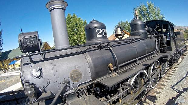 Old Number 25 chugs along the tracks Saturday at the Nevada State Railroad Museum. The museum in Carson City will offer train rides featuring the famous Virginia &amp; Truckee Steam Locomotive No. 25 from 10 a.m. to 4 p.m. during Labor Day Weekend, September 5-7.