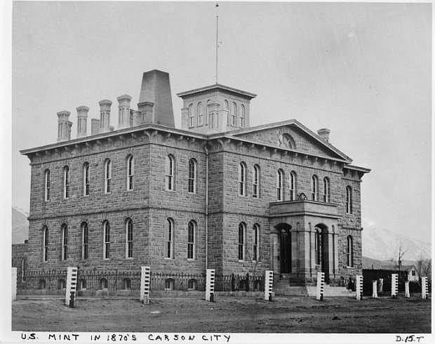 The U.S. Mint in Carson City is shown around 1875.