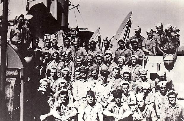The crew of the USS Carson City is seen in this undated photo.