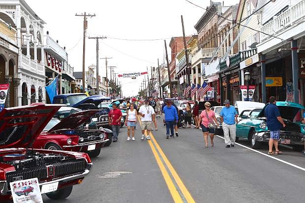 Virginia City hosted the first official day of Hot August Nights for 2015 Friday. Approximately 100 classic autos lined &#039;C&#039; Street and many events were planned throughout the day.