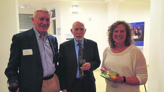 Rob Ramsdell, Dr. Charles Goldman and Western Nevada College&#039;s Dr. Winnie Kortemeier at the Western Nevada College Foundation reception. The WNC Foundation held a reception for Dr. Charles Goldman, Distinguished Professor Emeritus of Limnology Department of Environmental Science &amp; Policy at University of California, Davis; Director Emeritus of Lake Tahoe Research Group, UC Davis last Friday. Dr. Goldman was a speaker at this year&#039;s WNC Earth Day celebration and spoke on various issues facing the Tahoe basin.  The event was held in the WNC Art Gallery, now featuring the weathered and recycled exhibit &quot;Show Me Your Insides&quot;.