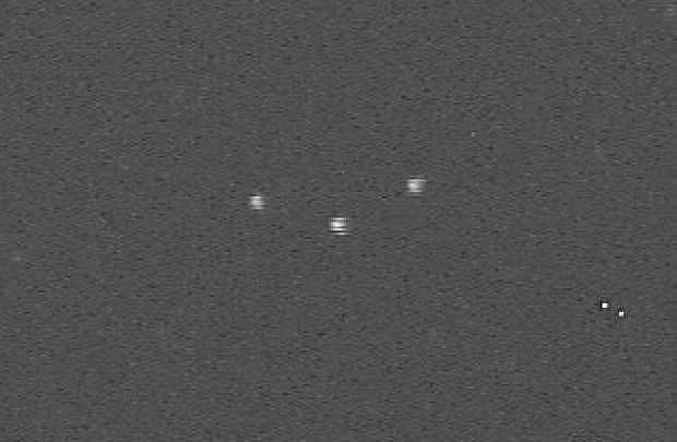 Red Sumner of the Jack C. Davis Observatory at Western Nevada College produced this still photo of the 2004 BL86 asteroid (first star from left) last Sunday night, as the asteroid came within 745,000 miles of Earth.