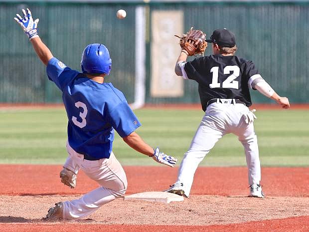 David Modler (3) slides in to 2nd base in a game against Southern Idaho Thursday at WNC.